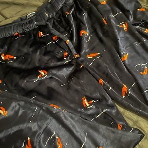 Blue, fox design, pajama pants